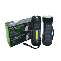 Pour NS-3355S Lampe torche multifonctionnelle en plastique pour extérieur, haut-parleur solaire sans fil, radio FM, lecteur de carte TF - Conception portable