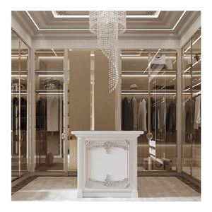 ตู้เสื้อผ้าไม้วอล์กกินทำจากไม้แบบยืนฟรีแบบทันสมัยเป็นมิตรกับสิ่งแวดล้อม - Product Image 4