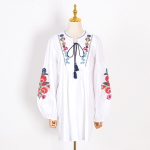 Low Price Balloon Sleeves White Ethnic Print, Loose Fit | Alibaba.com