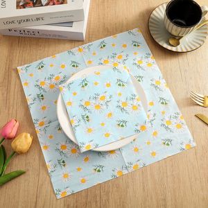 Daisy Printed Paper Napkins 330mm Disposable For Themed Party Use - Product Image 3