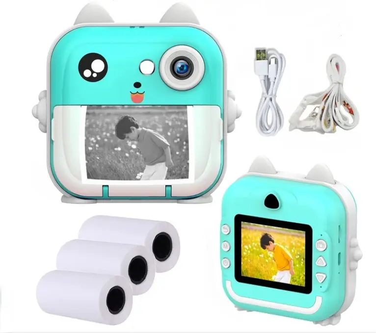 Cámara Digital de juguete para niños para fotografía, cámara instantánea para niños, lente dual, Mini impresora térmica, cámara de fotos instantánea