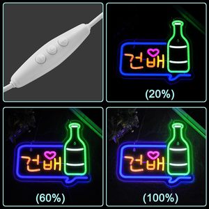 ไฟนีออนเชียร์ส์สไตล์เกาหลี ไฟ LED ลายโซจู ไฟตกแต่งผนัง ไฟสร้างบรรยากาศ ใช้พลังงานจาก USB ไฟแขวนสำหรับทางเข้าร้าน ไฟตกแต่ง - Product Image 2