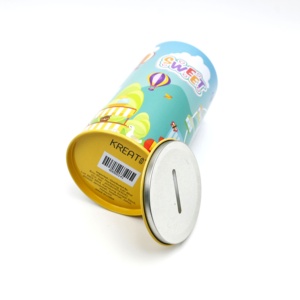 Custom Printed Round <b>Tin</b> Piggy Bank Kids Coin Saving Money Box Cartoon Pattern Tinplate Can Children Gift Money Storage <b>Tin</b> Can - Product Image 4
