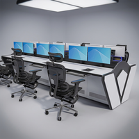 Console de contrôle pour centre de surveillance, poste d'opérateur CCTV, table de poste de travail, panneau de conception, exemple de mobilier du fabricant