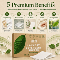 Feuilles de lessive premium OEM/ODM, 36 pièces/boîte, écologiques, puissant détachant, parfum longue durée