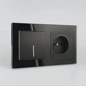 Novo design elétrica design simples botão de super qualidade de vidro elétrico de parede interruptor elétrico