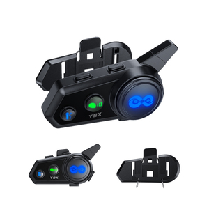 Y8X IPX6 مقاوم للماء دراجة نارية إنتركوم شبكة 8 راكب خوذة M سماعة الرأس - Product Image 2