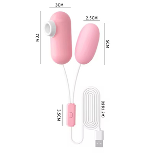 Flirting Egg Sucking Tongue Licking Double Jumping Egg USB Charging <b>Masturbator</b> Female Adult Sexual Equipment - Product Image 2