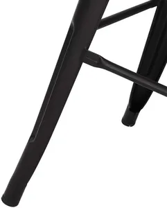 Tall Industrial <b>Vintage</b> Style <b>Chairs</b> Metal Legs Solid Wood Seat Tolix Bar Stools With Backrest - Product Image 6