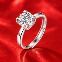 S925 Sterling Silver 2 Carat Romantique Bling Anneau Argent 925 Moissanite Bague de Fiançailles Femmes