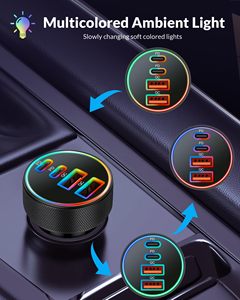 USB C Xe Sạc 4-Cổng 90W Kép Loại C USB-A Xe Sạc Adapter Pd Qc3.0 Xách Tay Nhanh Chóng Sạc Xe Hơi Thuốc Lá Nhẹ Hơn - Product Image 6