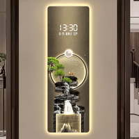 Peinture décorative moderne Art Déco en porcelaine de cristal avec motif de cerf et de pin, éclairage LED pour hall d'entrée, salon, décoration de la maison