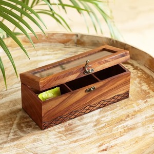 Boîte de rangement en bois massif de haute qualité, écologique, emballage en bois, boîte rectangulaire, organisateur de cadeaux et d'artisanat, design durable et haut de gamme - Product Image 3