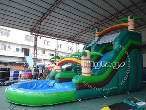 Toboggans gonflables <span class=keywords><strong>Toboggan</strong></span> aquatique gonflable commercial avec <span class=keywords><strong>piscine</strong></span> arrière-cour à vendre - Product Image 6
