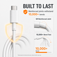 Câble TPE Écologique Premium Flexible Confident Factory, Conception Anti-Nœuds, USB-A USB-C, Charge Rapide 6A, 480 Mbps, 1M, Électronique