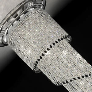 <span class=keywords><strong>Luminaire</strong></span> suspendu moderne de 10 pieds, Long lustre suspendu pour plafond haut, Long lustre en cristal, moderne pour escalier - Product Image 5