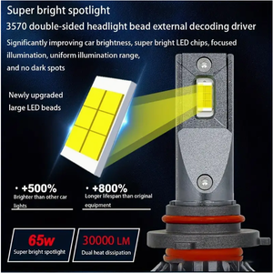 YD M8Pro 55W Simple Cuivre <span class=keywords><strong>H7</strong></span> Phares LED à Double Lumière | Lumière Blanche 6000K | 12V Nouveau | Compatible avec <span class=keywords><strong>H7</strong></span> - Product Image 5