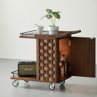 Table basse roulante en bois massif de style moderne, table d'appoint mobile pour canapé avec rangement, table de chevet, mobilier de salon