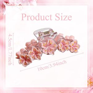 Pinza de Pelo Casual de Plástico de 11cm con Diseño de Flor Dulce, Estilo Vacacional de Girasol para Mujer, Súper Etérea, Accesorios para el Cabello con Diseño de Flor de Cerezo - Product Image 2