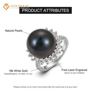 Anillo Clásico de Compromiso, Boda y Fiesta Goldleaf IGI de Oro de 18K con Perla Natural y Moissanita para Unisex - Product Image 6