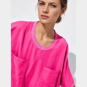 Camicetta da donna <span class=keywords><strong>fucsia</strong></span> a girocollo rilassato a maniche corte - Product Image 6