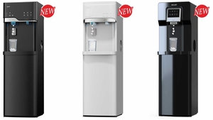 Distributeur d'eau sur pied en plastique à chargement par le bas avec machine à glaçons, filtre et réservoir d'eau à capacité importante - Chaud et froid - Product Image 4