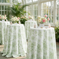 Nappe ronde en polyester à imprimé floral décoratif de luxe pour mariage, hôtel, fête, événements
