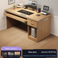 Bureau portable multifonctionnel en bois massif écologique avec tiroir de rangement verrouillable pour étudiant, idéal pour la maison et la chambre