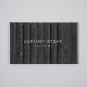 Gạch Khảm Đá Vôi Màu Xanh Dương Rãnh Đường Cong Chất Lượng Cao Thiết Kế Mới Để Trang Trí Tường Nội Thất - Product Image 2