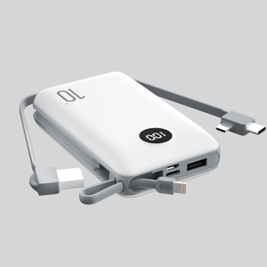 Banco de Energía con Cable Desmontable de 10000mAh, Cable Integrado, Pantalla LED Digital - Product Image 6
