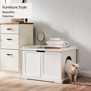 Table d'appoint en MDF avec bac à litière pour <span class=keywords><strong>chat</strong></span> dissimulé et perchoir pour fenêtre, meuble décoratif pour salon, maison et jardin - Product Image 3