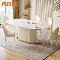 Vente directe d'usine, table à manger en bois massif moderne minimaliste de luxe personnalisable, ensemble de meubles écologiques et durables pour 6 personnes