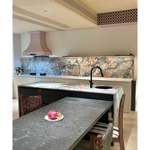 Four Season Green <b>Marble</b> Countertop Table <b>Top</b> Custom Slab Beautiful Natural Stone Luxury Kitchen - Product Image 3