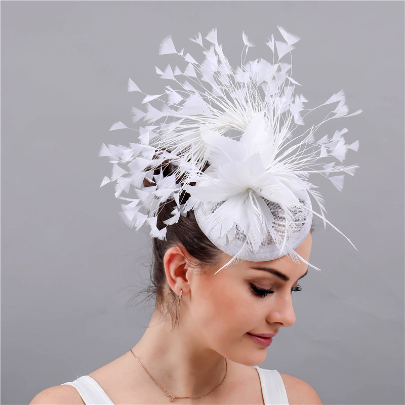 4627 Mesh Sinamay Fascinators For Women Girls Tea Party Fancy Feather Hot Millinery Tea Party Hat Kentucky Derby Feather  main image 2