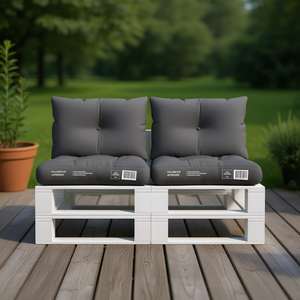 Ensemble de coussins d'extérieur Pillarcon, lot de 2, anthracite, polyester, résistant à l'eau, rectangulaire, amovible, lavable, toutes saisons - Product Image 2