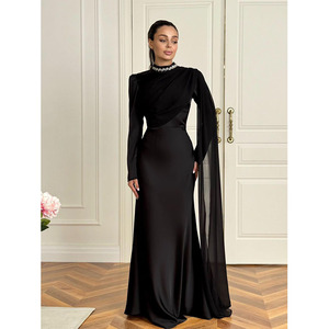 Robe <span class=keywords><strong>de</strong></span> soirée élégante et luxueuse à manches longues pour femmes - Robe <span class=keywords><strong>de</strong></span> soirée formelle ajustée avec une silhouette sophistiquée, idéale - Product Image 2