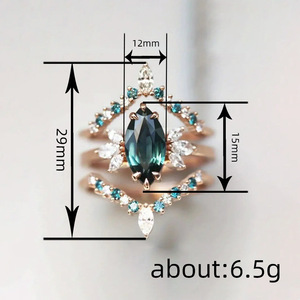 Anello Corona Marquise per Donne, Stile Reale con Cristalli, Accessorio Moda per Uso Quotidiano e Feste - Product Image 4