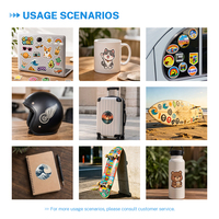 Autocollant personnalisé BOTU imperméable découpé sur mesure, impression UV, vinyle PVC, décalcomanie holographique pour téléphone, tasse, bouteille, ordinateur portable, décoration, artisanat