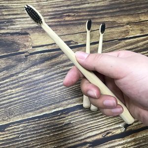 Brosse à dents en bambou pour adultes et enfants, petite, conique, biodégradable, non jetable, pour la maison, la maison d'hôtes, l'hôtel - Product Image 3