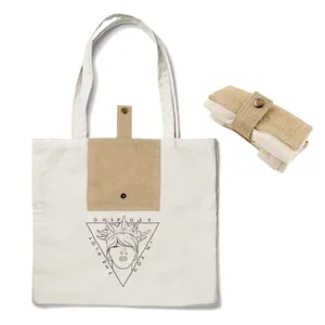 Promocional acessível personalizado dobrável saco de algodão sacola de algodão dobrável dobrável saco de compras de algodão