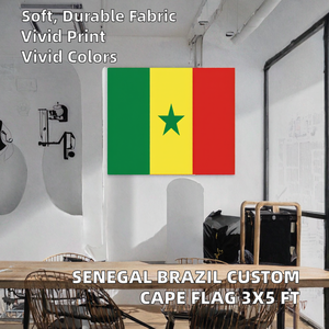 Banderas Promocionales Personalizadas con Impresión Digital <span class=keywords><strong>de</strong></span> 3x5 Pies para Brasil y <span class=keywords><strong>Senegal</strong></span>, Banderas <span class=keywords><strong>de</strong></span> Animación - Product Image 2