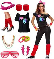 Costume et accessoires pour femmes Baige I Love the 80's Disco années 80 (XS-2XL)