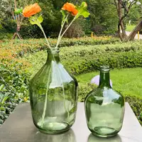 Demijohn vasos de vidro, vasos verdes de grande bolha para decoração de casa, cozinha artificial