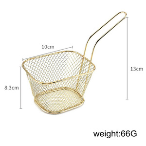 Gran oferta de alambre de malla de acero inoxidable, Mini cestas cuadradas para freír patatas fritas, diseño de Metal profundo para coladores y coladores - Product Image 3