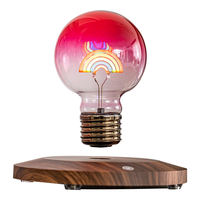 Bombilla Flotante de Levitación Magnética, Lámpara Levitante con Control Táctil, Base de Madera, Luz Nocturna RGB, Regalo de Navidad, Decoración del Hogar