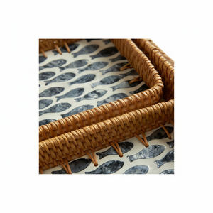 Bandejas de servicio artesanales de madera con incrustaciones de madreperla para decoración de boda, decoración de eventos, regalos del Golfo - Product Image 1