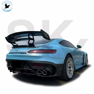 Nouveau pour <span class=keywords><strong>Mercedes</strong></span> Benz AMG <span class=keywords><strong>GT</strong></span> W290 Kit de carrosserie série noire demi-pare-chocs avant en Fiber de carbone pare-chocs arrière aileron arrière jupe latérale noir - Product Image 4