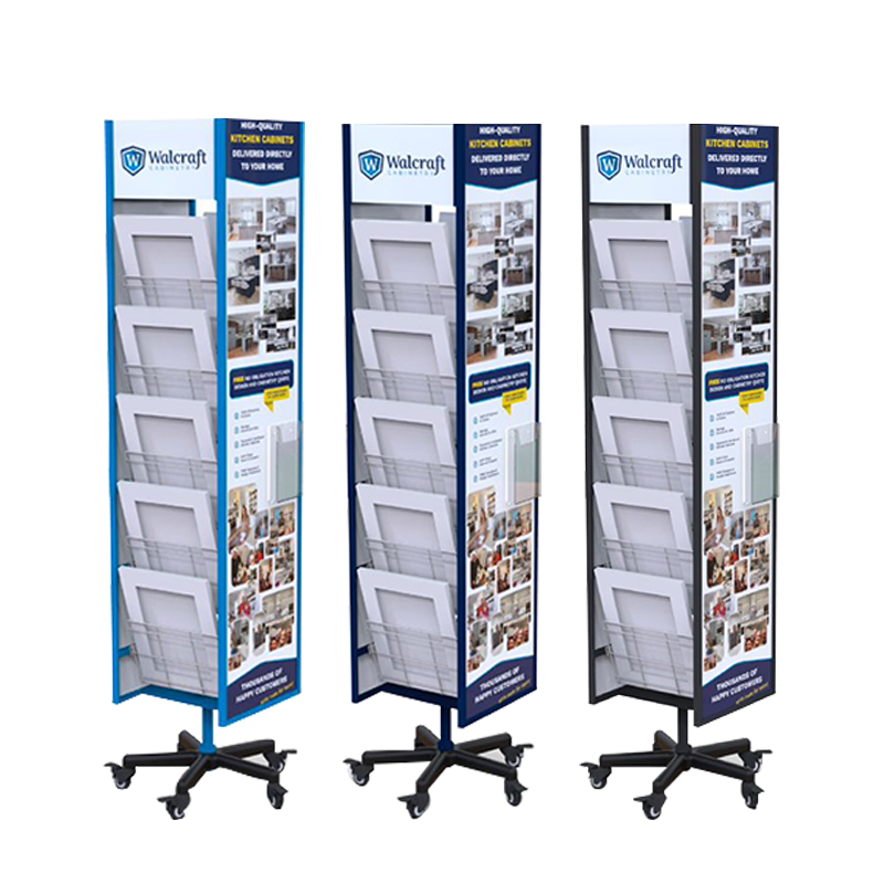 Apache 4-Side Rotating Floor Standing Metal Ceramic Tiles Display Racks Customized Color Logo Customized Size Supermarket Polish — view 1