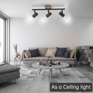 <span class=keywords><strong>Spot</strong></span> de <span class=keywords><strong>plafond</strong></span> LED d'intérieur moderne éclairage réglable E27 Downlight bois <span class=keywords><strong>noir</strong></span> métal corps en aluminium Dimmable 3000K-6000K température de couleur - Product Image 6
