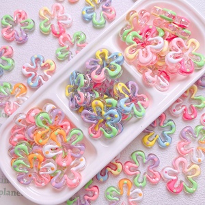 Peint à la main acrylique entretoises fleur creuse perles en vrac pour bricolage artisanat coloré arc-en-ciel collier boucles d'oreilles Bracelet fabrication de bijoux - Product Image 1